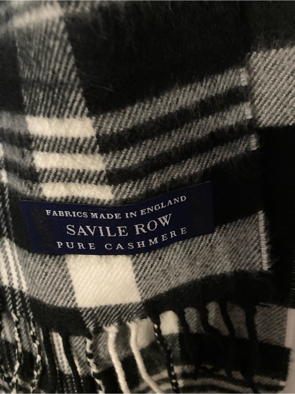 Black & White Plaid Fringe Scarf - Classic Winter Wrap